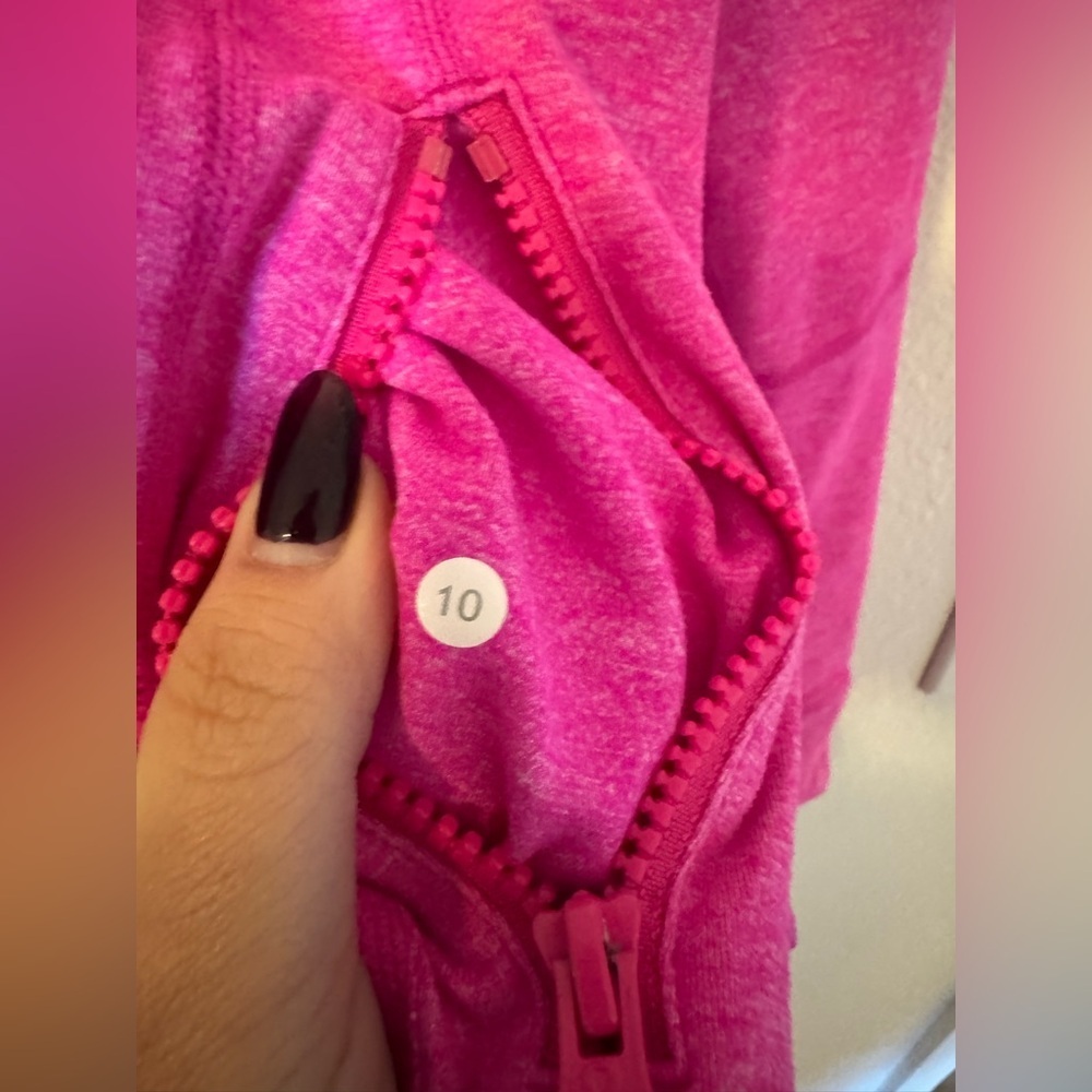 Lululemon Define Jacket Full Zip Heathered Bright Pink Size 10 EUC - Picture 6 of 9